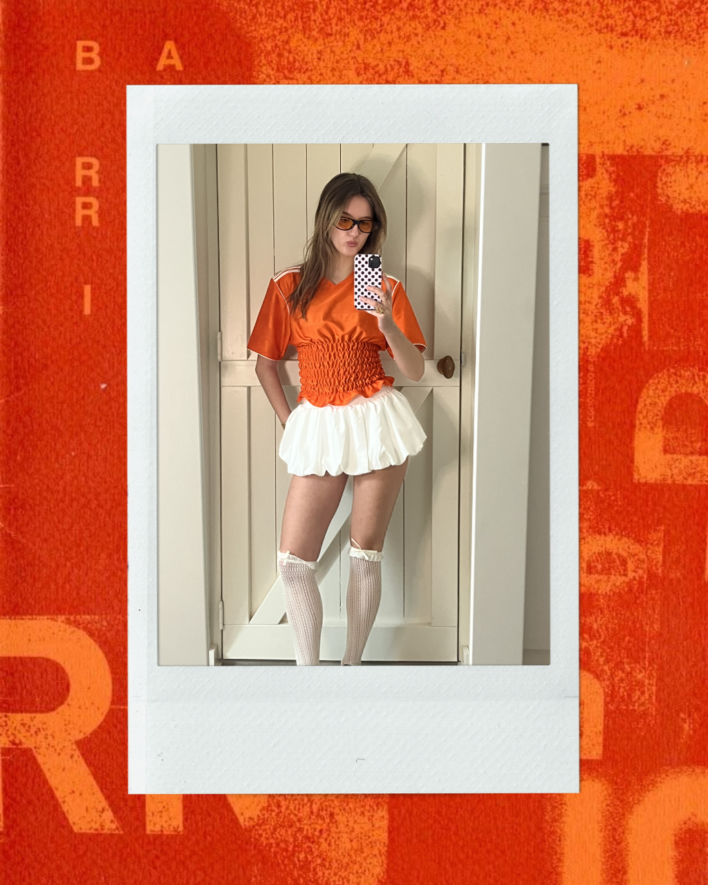 Oranje Adidas Shirt Witte Strepen