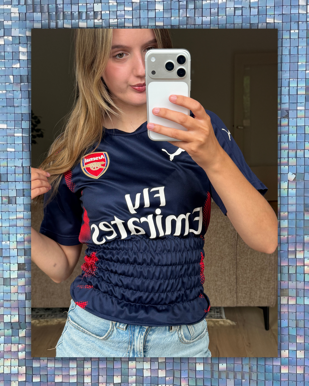 Arsenal Donker Blauw Shirt met Rode Details - Size S