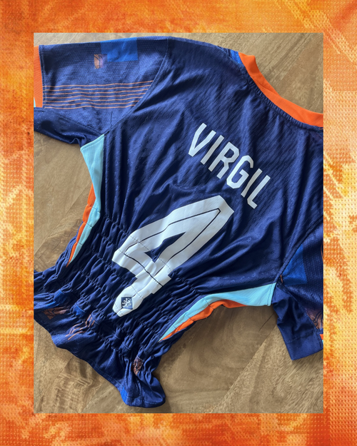 Blauw Nederlands Elftal Shirt met Virgil van Dijk #4 - Maat S