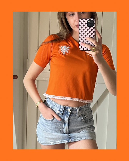 Nederlands Elftal Oranje Shirt met Kant - Maat XXS