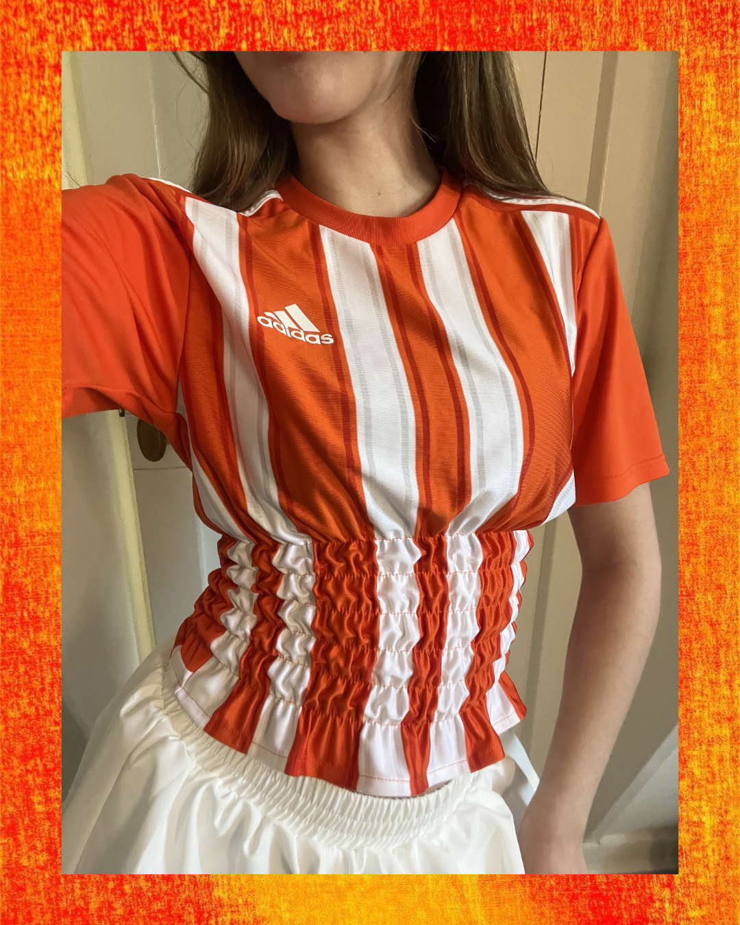 Oranje & Wit Adidas Shirt - Maat S