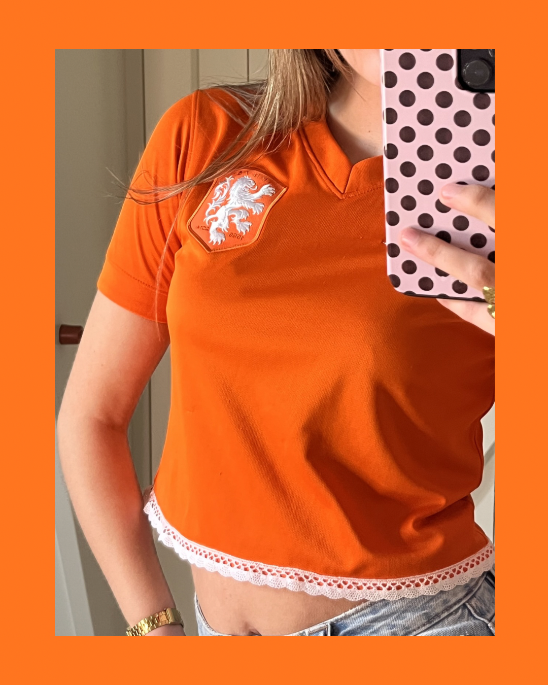 Nederlands Elftal Oranje Shirt met Kant - Maat XXS